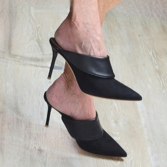 NIB. MALONE SOULIERS 'Tilly' 85 Leather and Suede Mules - Picture 10 of 16